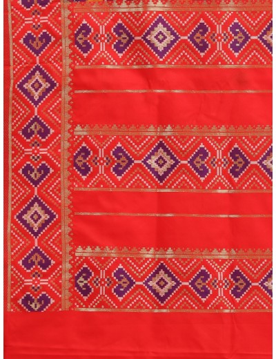 KAPAAHA Woven Figure Patola Saree (Purple)